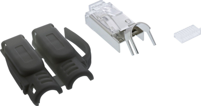 Konektor rrjeti InLine Cat.6A RJ45, i blindum, set me 3 pjesë, 100 copë, i zi