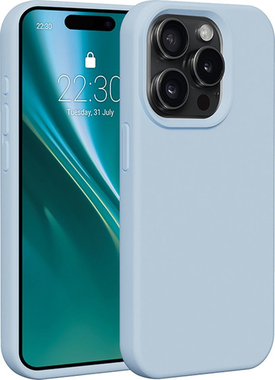 Maskë Etteri Silicone Case, iPhone 15 Pro, e kaltër e çelët