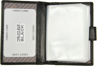 Portofol për letra dhe karta Rovicky, lëkurë natyrale, RFID Protect, i zi