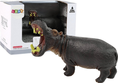 Figurë koleksionuese LeanToys Hippopotamus Animals of the World, plastike, madhësi e madhe, shumëngjyrëshe