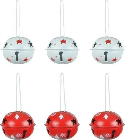 Set këmborësh metalike CJ-22F98A, 6 copë, 5 cm, të kuqe edhe të bardha