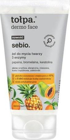 Xhel pastrimi për fytyrën Tołpa Dermo Face Sebio, kundër pikëzave të zeza, 150 ml