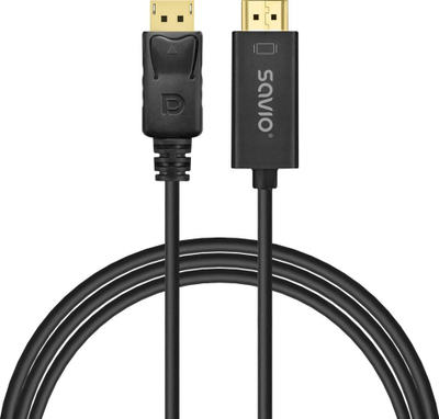 Кабел DisplayPort во HDMI Savio CL-183, 1.5m, 1080p, црн