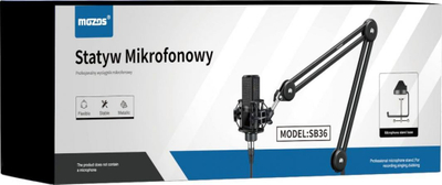 Mbajtëse mikrofoni për zyre Mozos SB36, e zezë