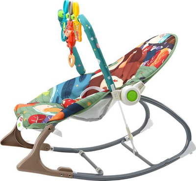 Karrige lëkundëse për bebe Leantoys Rocker 2 në 1, me vibrim, me tinguj, dhelpër