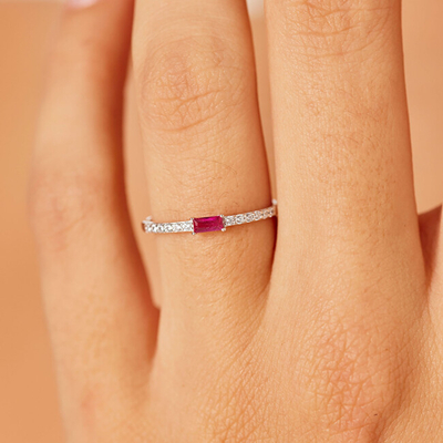 Unazë për femra Brosway Fancy Passion Ruby FPR143, e argjendtë