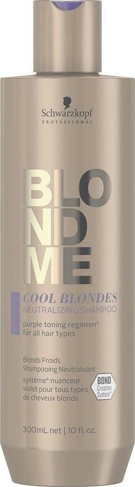 Shampo për flokë bjonde Schwarzkopf BlondMe Cool Blondes, për heqjen e të verdhës, 300 ml, bezhë