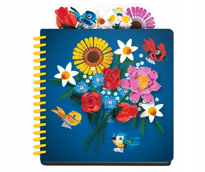 Fletore LEGO Botanicals Tab Notebook, 192 faqe me pika, format katror, blu