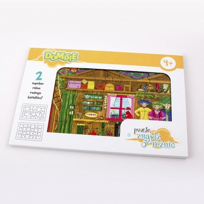 Puzzle Felico, Gjeni 5 dallime - Gatuaj me Domisii, 2 x 24 copë