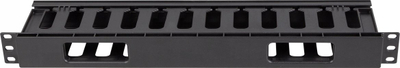 Organizues kabllosh për rack Lanberg Type A, plastik, 1U, i zi