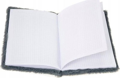 Ditar plush Notes Fox Diary A5, me vija katrore, shumëngjyrësh