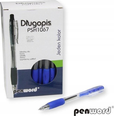 Stilolaps Penword PSH1067, set 50 copë, bojë blu, trup i tejdukshëm