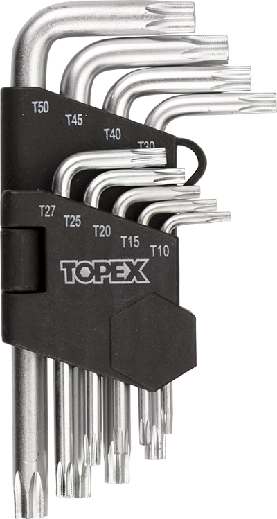 Set çelësash Torx Topex, tip L T10-T50, 9 copë