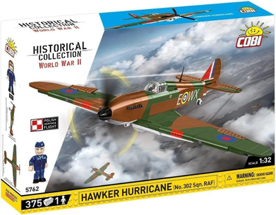 Set ndërtimi Cobi Hawker Hurricane 1:32, 375 pjesë, me figurë, shumëngjyrësh