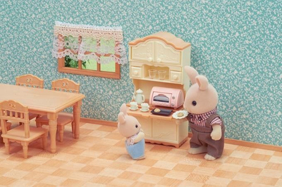 Set loje Epoch Sylvanian Families Country Dining Room, mobilje dhome ngrënieje, lodër për fëmijë 3+