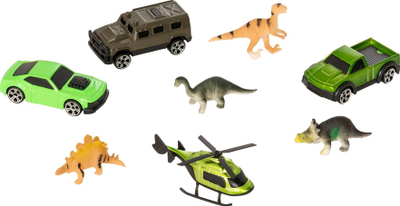 Kamion lodër HTI Teamsterz Dino Transporter, me dinosaurë, me gjëra shtesë, shumëngjyrësh