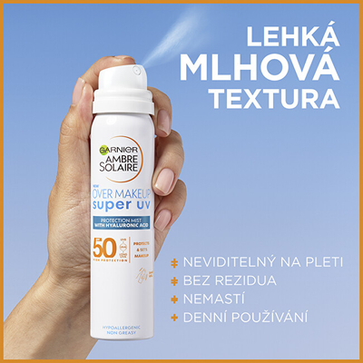 Sprej mbrojtës për lëkurë Garnier SPF 50 Over Make-up, 75 ml