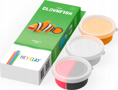 Set plasteline Hey Clay Clownfish, 3 ene, shumëngjyrëshe
