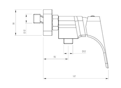 Rubinet dushi Deante Hiacynt BQH040M, murale, krom