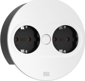 Prizë e futur në banak Bachmann TWIST2, 2x230V Schuko, montim në banak, e bardhë