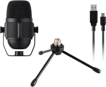 Микрофон USB Monoprice Stage Right 600202, кардиоиден, со маса-стојалка, црн