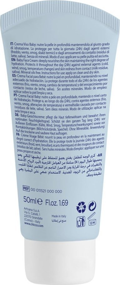 Krem fytyre Chicco Natural Sensation, për bebe, 50ml