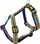 Shkelmë harness për qen DINGO Guard Winnetou Blue, me dy rripa, madhësia L 54-100 cm, blu shumëngjyrësh