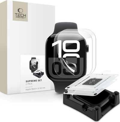 Folie mbrojtëse Tech-Protect Supreme, 2 copë, për Apple Watch 10 46mm, transparente
