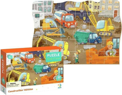 Puzzle Dodo Professions Construction Machines, 30 pjesë, shumëngjyrëshe