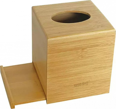 Kuti për shami letre KingHoff KH-1689, bambu, ngjyrë druri natyrale