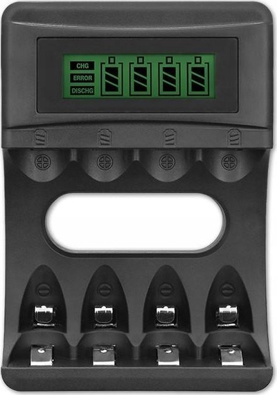 Karikues baterish Qoltec Charger, Ni-MH Ni-Cd AA AAA, 1800mA, i zi