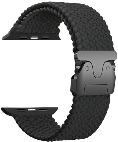Rrip ore Beline Woven Nylon Parachute për Apple Watch 42/44/45/49mm, najlon, i zi