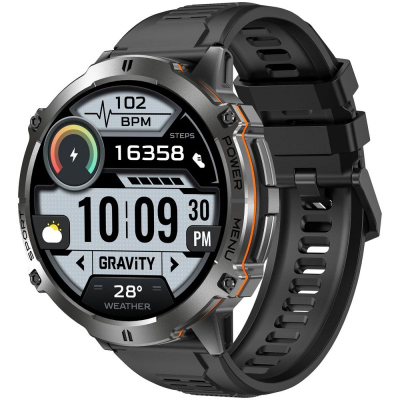 Ore inteligjente Gravity GT42 1, me ekran 1.73" AMOLED, IP67, e zezë