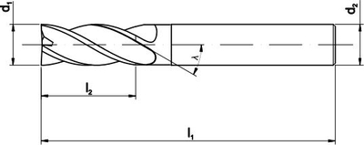 Freza cilindrike Fanar VHM AL M9-34B700-0080, diametër 8mm, gjatësi 63mm, metalike