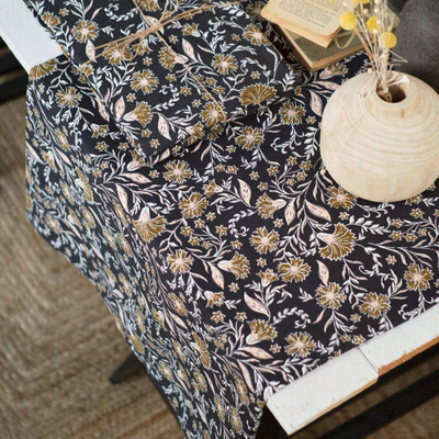 Mbulesë tavoline pambuku “Cotton Tablecloth Modern”, 140x240 cm, me lule