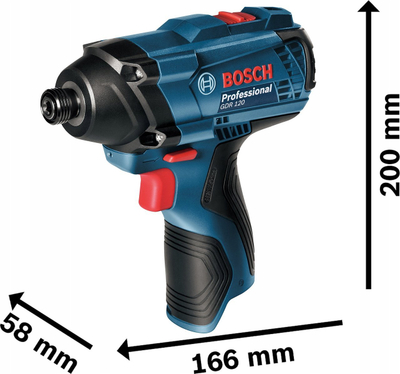 Çelës goditës me bateri Bosch GDR 120 LI, 12V, LED, blu