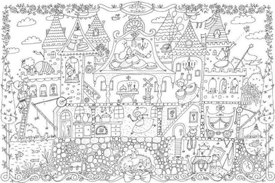 Poster ngjyrosës Monumi XXL Castle, 120x80 cm, motiv princeshash, shumëngjyrësh