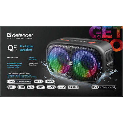 Altoparlant Defender 65305, stereo, kompakt, i zi