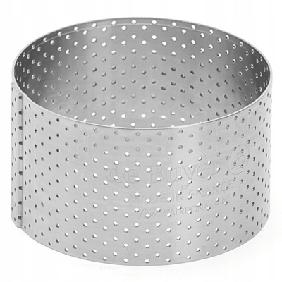 Unazë për ëmbëlsira çelik inox, e shpuar, 4.5cm lartësi, 7.5cm diametër