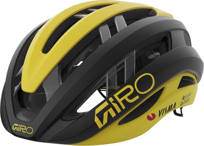 Helmetë biçiklete Giro Aries Spherical, për rrugë, MIPS, e verdhë me të zezë