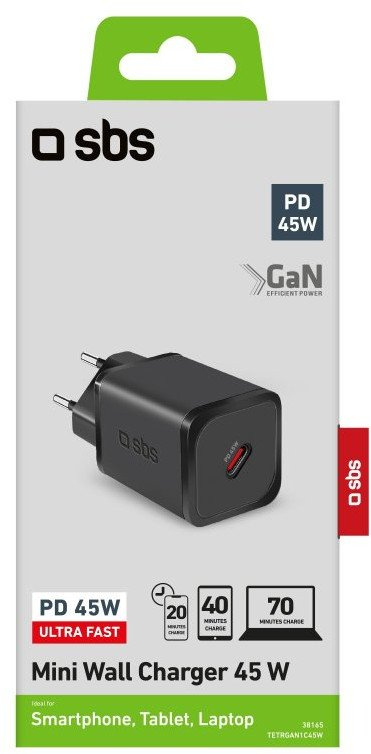 Karikues muri SBS TETRGAN1C45W, 45W, karikim i shpejtë, i zi