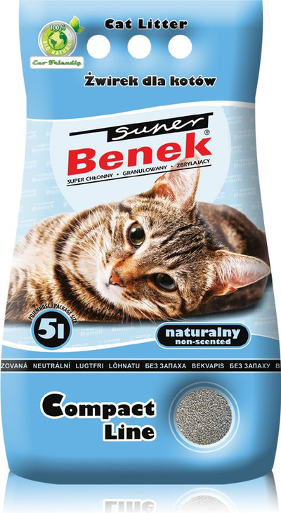 Песок за мачки Super Benek Compact Natural, 5L