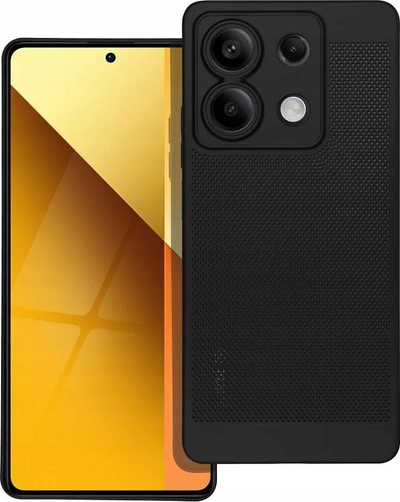Futrollë telefoni Breezy për Xiaomi Redmi Note 13 5G, me vrima ajrimi, silikoni, e zezë