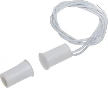 Kontakti magnetik cilindrik KN-04C, për dyer dhe dritare, i bardhë