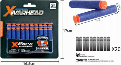 Set shigjetash Maxik Dart, 20 copë, shkumë me thithësa, shumëngjyrësh