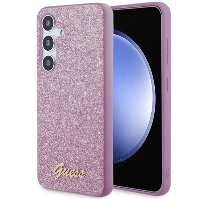 Mbrojtëse telefoni Guess Glitter Script GUHCS24SHGGSHU, për Samsung Galaxy S24, hardcase, vjollcë me shkëlqim