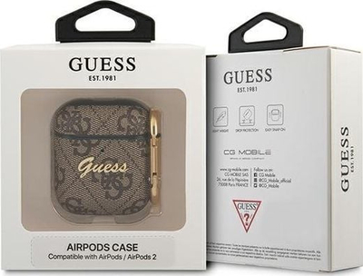 Këllëf Guess 4G për AirPods, gjenerata 1 dhe 2, kafe
