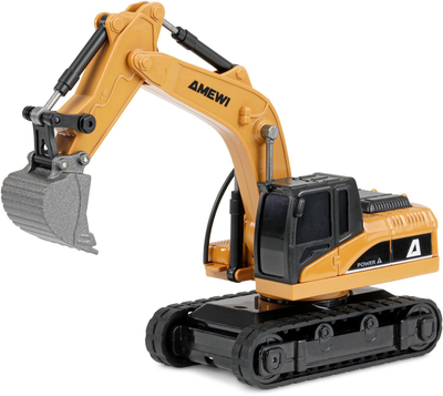 Lodër ekskavator me telekomandë Amewi Mini Excavator, metal, shkalla 1:64, ngjyrë ari