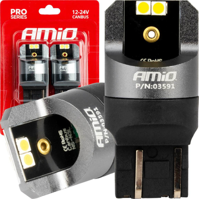 Llamba LED AMiO Canbus Pro W21/5W, 12V 24V, 6000K, e bardhë