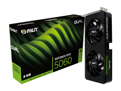 Kartë grafike Palit GeForce RTX 5060 Dual, 8GB GDDR7, PCIe 5.0, e zezë